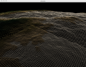 Wireframe of planet.